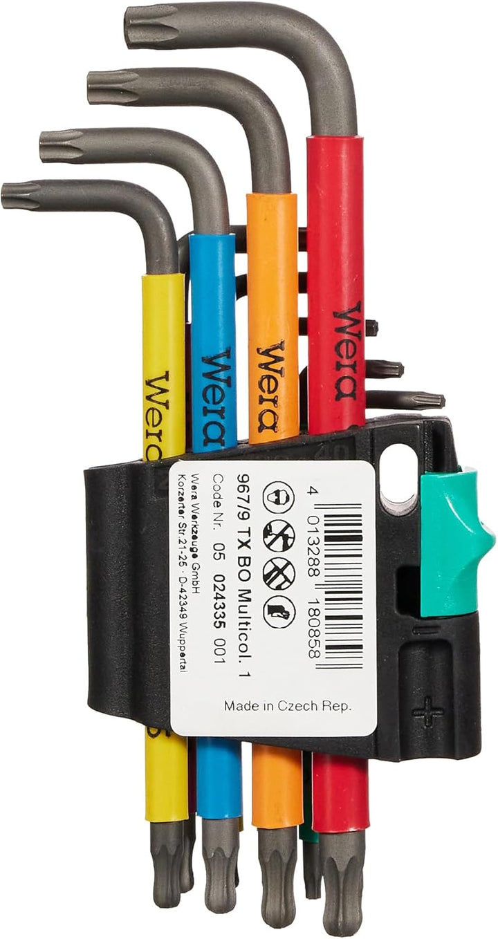 Wera 967 SPKL/9 Torx BO Multicolour Winkelschlüsselsatz, BlackLaser, 9-teilig, 05024335001