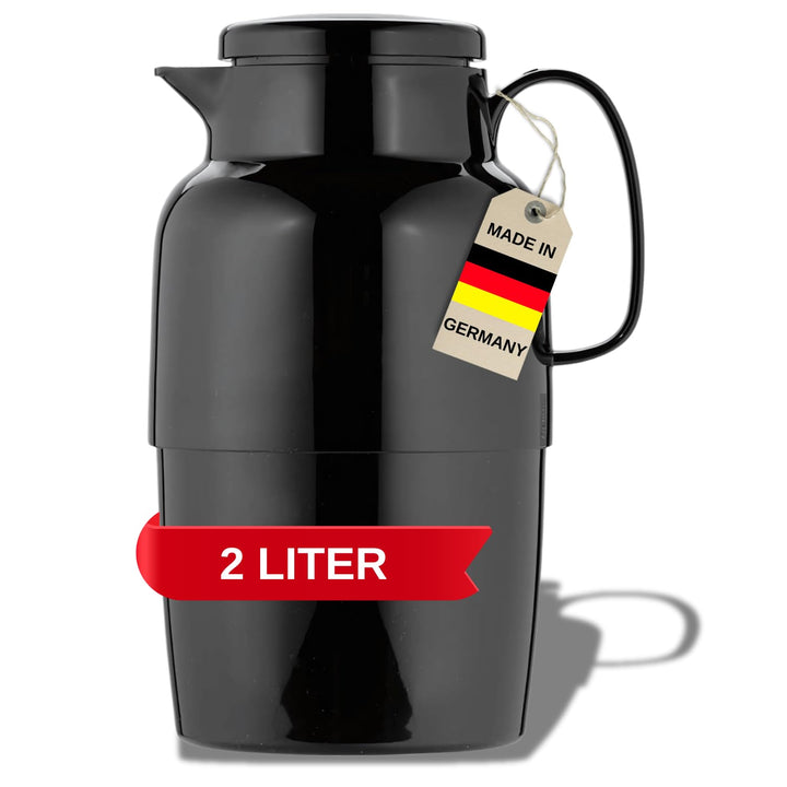 Helios Mondo Kunststoff-Isolierkanne, schwarz, 2 Liter 2,0 Liter Schwarz, 2,0 Liter Schwarz
