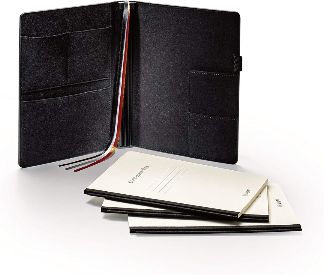SIGEL CF111 Business Organiser, ca. A5, Kunstleder, schwarz - Conceptum flex DIN A5 Organiser, DIN A