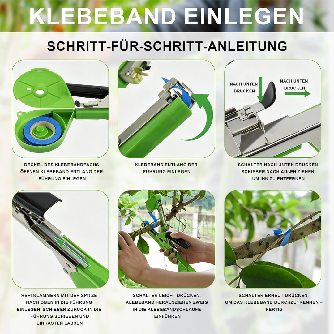 Bindezange für Pflanzen 420g Pflanzenbindemaschine – inklusive Bindemaschine, Nägel, Handschuhe, Gur