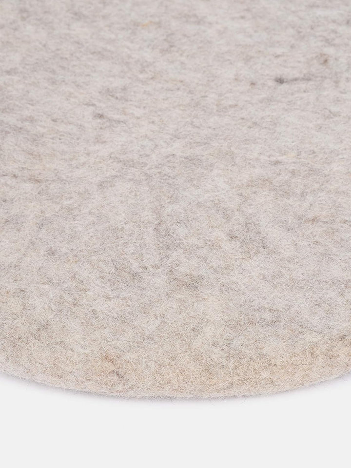 myfelt Flache Filz-Sitzauflage/Stuhlauflage - Béla - rund, 36 cm, Beige Beige Meliert, Beige Meliert