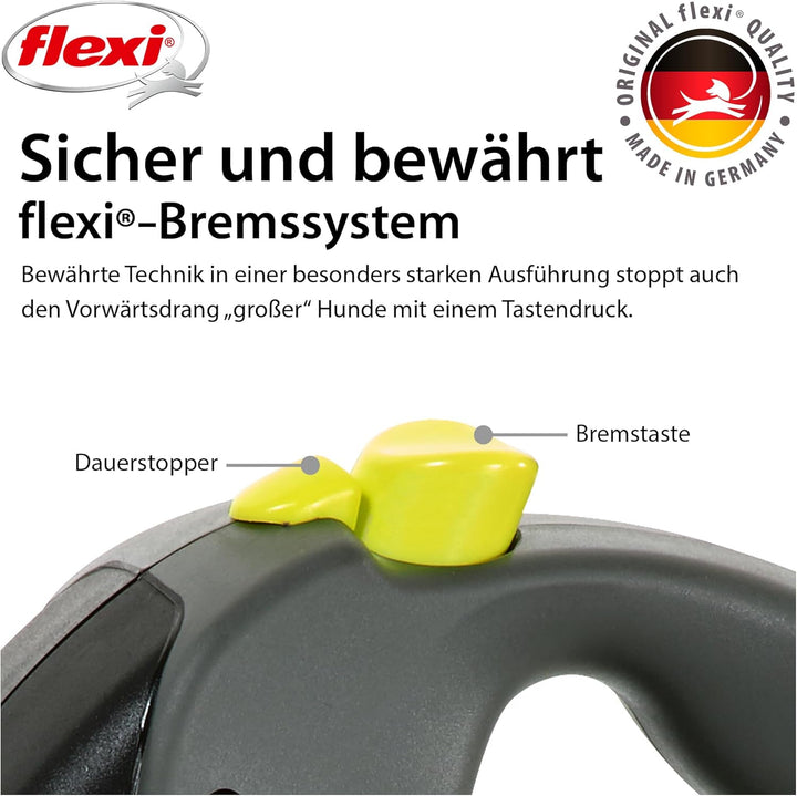 flexi Giant M Gurt 8 m für Hunde bis 25 kg, schwarz/neongelb schwarz/neongelb M 8 m Neon, schwarz/ne