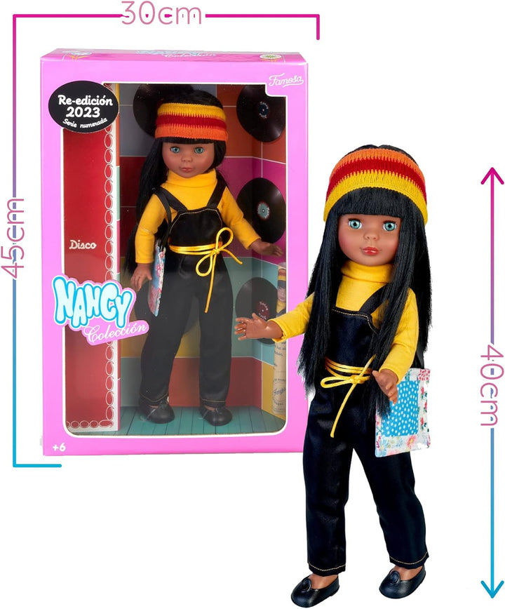 Nancy Collection - Nancy Disco 80's Wiederauflage, klassische Sammlerpuppe, mit dunklem Haar, 80's K