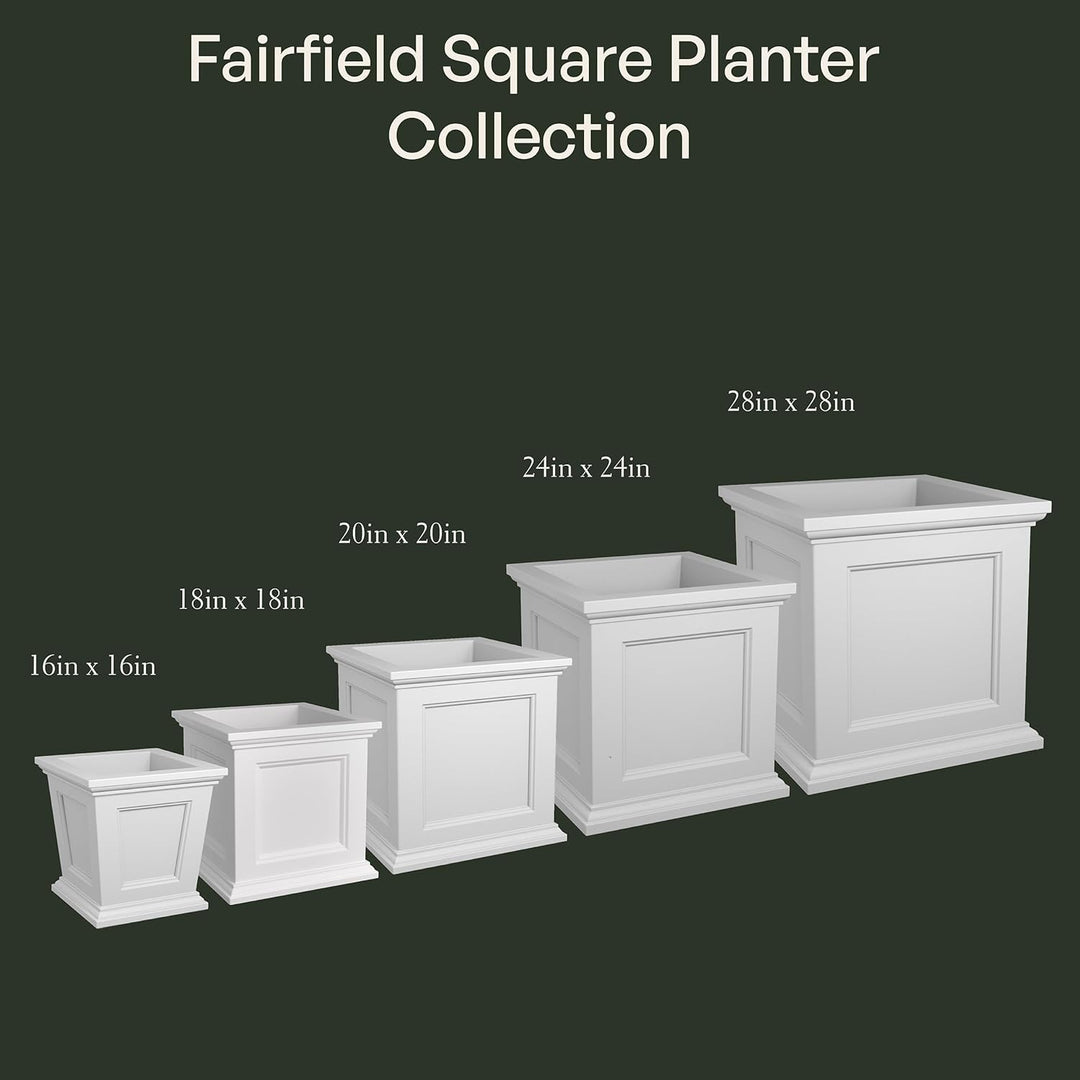 Mayne Fairfield quadratischer Übertopf für Blumen, selbstbewässernd, witterungsbeständig, langlebige