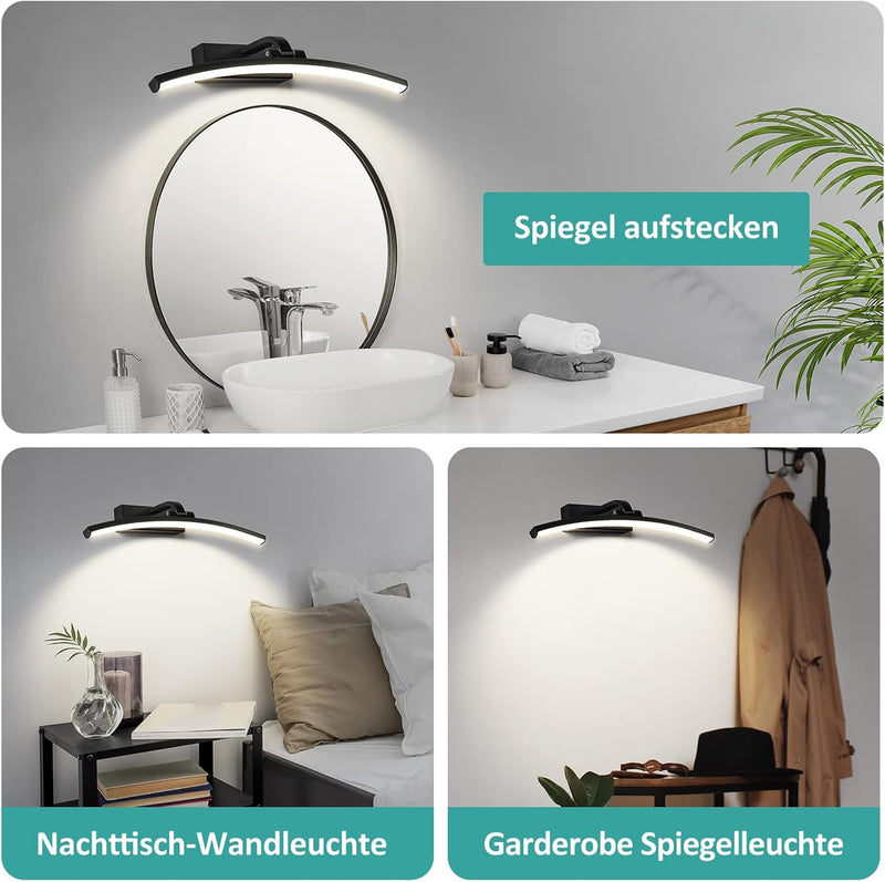 EMKE LED Spiegelleuchte Spiegellampen für das bad spiegelleuchte badezimmer 40cm, 180° drehbar spieg