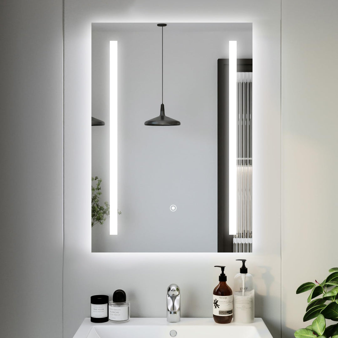 Youyijia Spiegel Mit Beleuchtung, 50x70cm Led Badspiegel Mit Beleuchtung Mit Touch-Schalter, Badezim