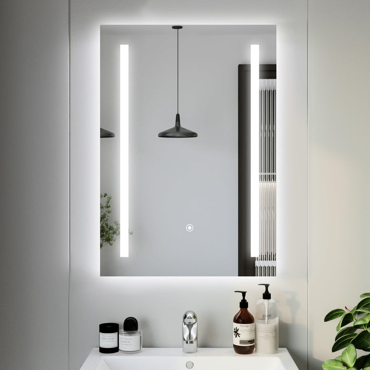 Youyijia Spiegel Mit Beleuchtung, 50x70cm Led Badspiegel Mit Beleuchtung Mit Touch-Schalter, Badezim