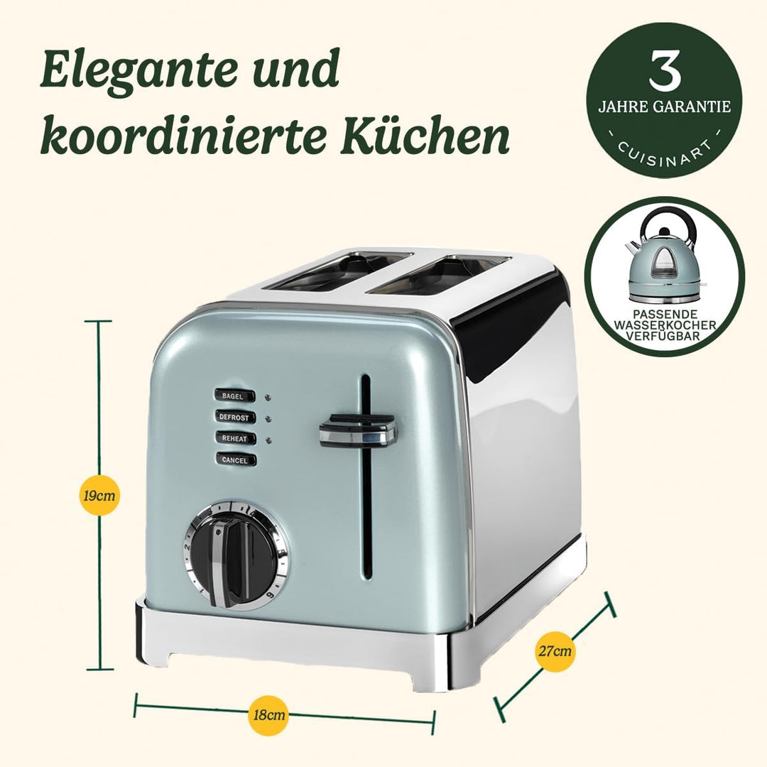 Cuisinart 2-Scheiben-Toaster | Breite Schlitze, ideal für dickes Brot und Bagels | 6 Bräunungsstufen