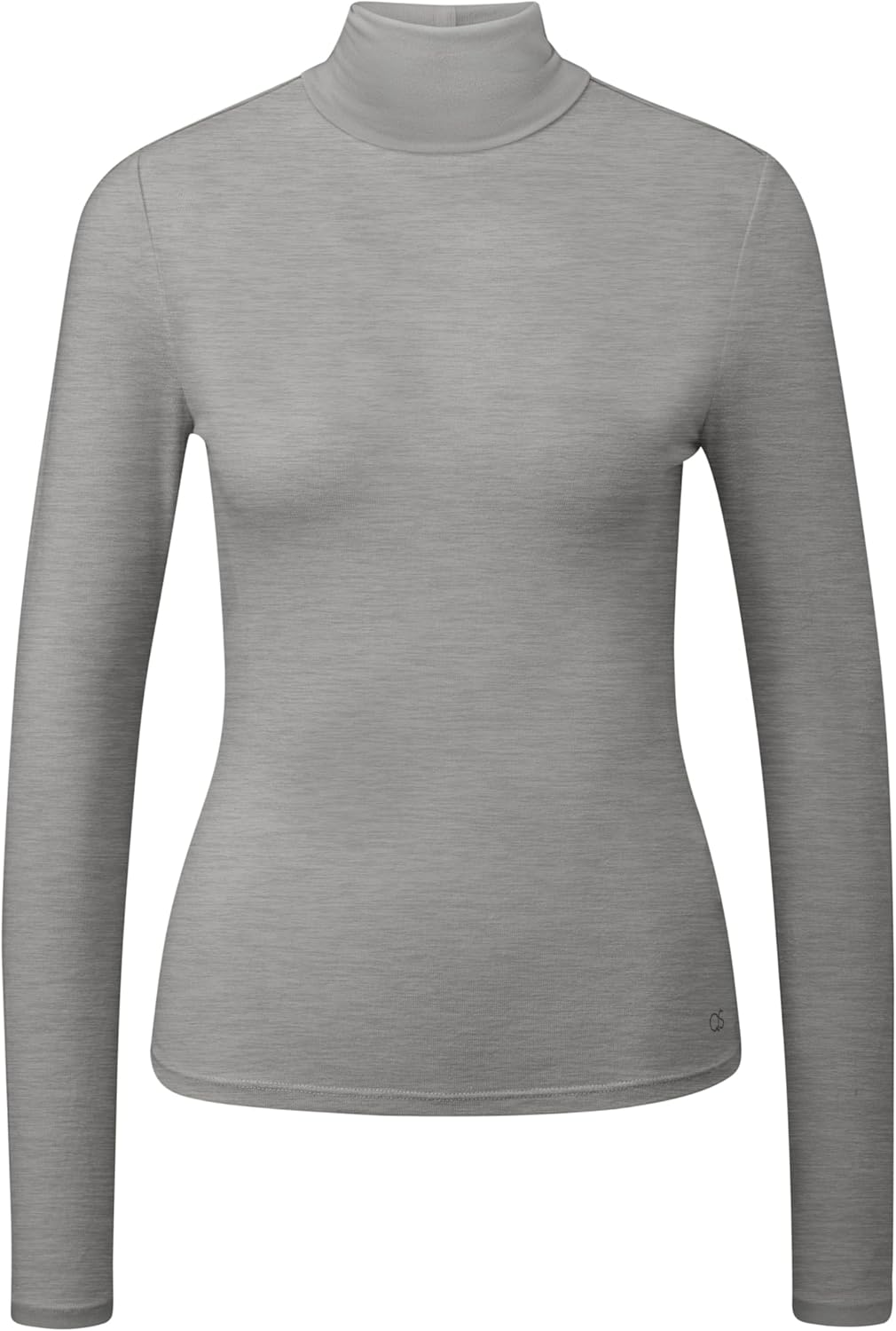 QS Damen Leicht Transparentes Rollkragenshirt Langarmshirt mit Rollkragen XS 9400_grau, XS 9400_grau