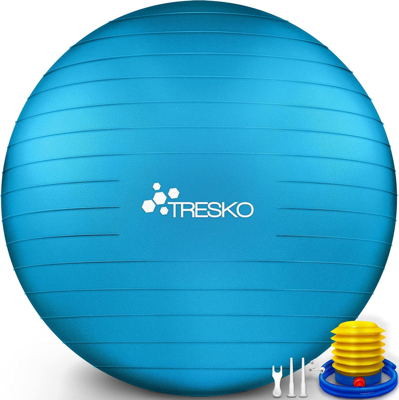 TRESKO® Gymnastikball BPA-Frei inkl. Luftpumpe | Ball für Fitness, Yoga, Gymnastik, Schwangerschaft,