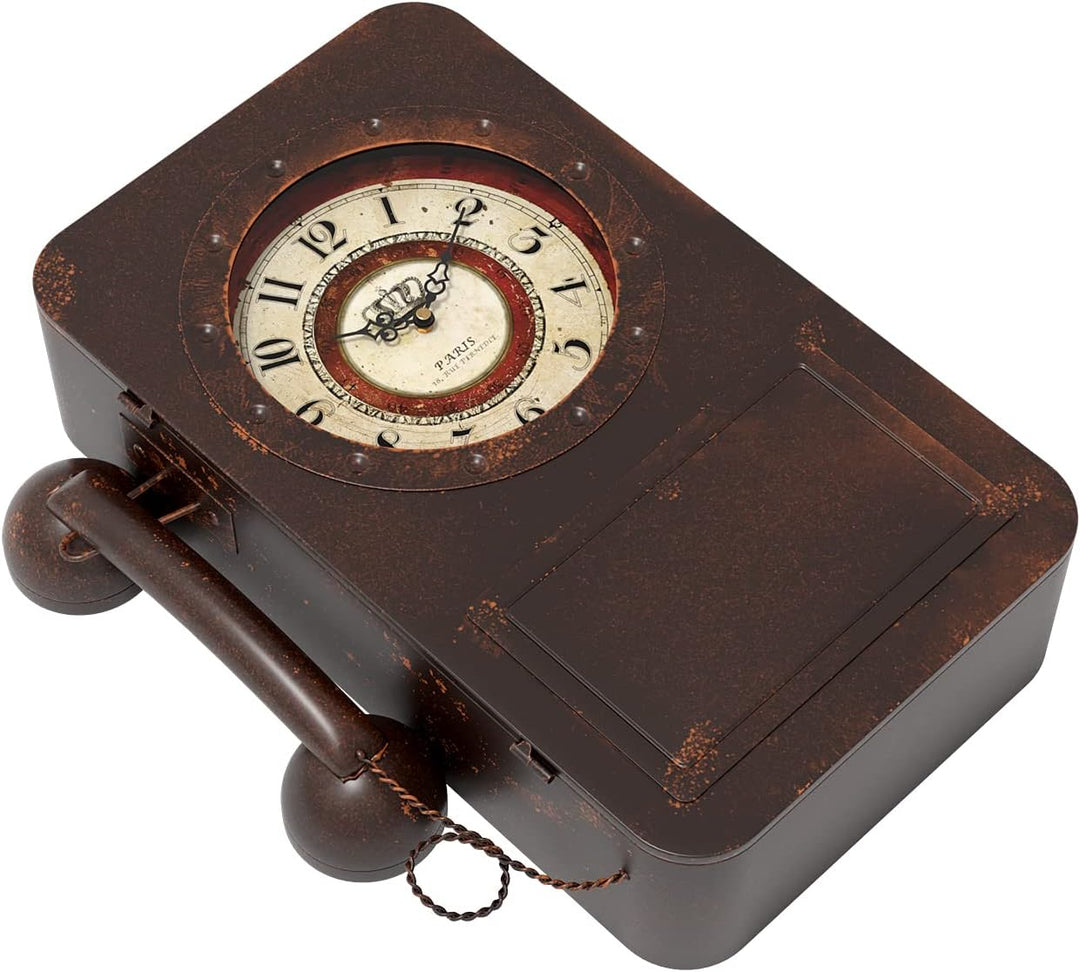 Abdurey Retro-Wanduhr mit verstecktem Safe, batteriebetriebene Quarz-Metall-Wanduhren, gross, rechte