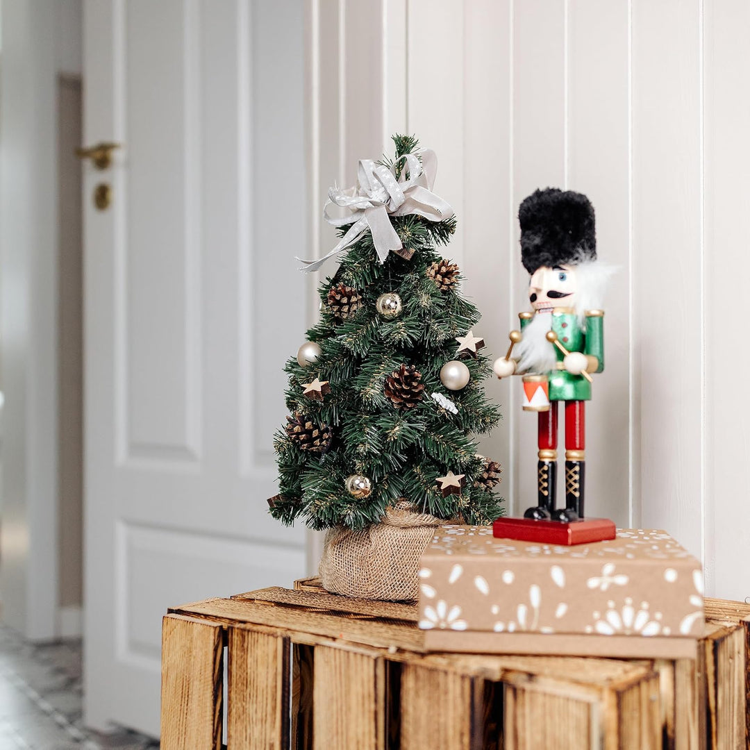 Creative Home Kleiner Weihnachtsbaum Champagner Geschmückt | Höhe 40 cm | Künstlicher Tannenbaum Min
