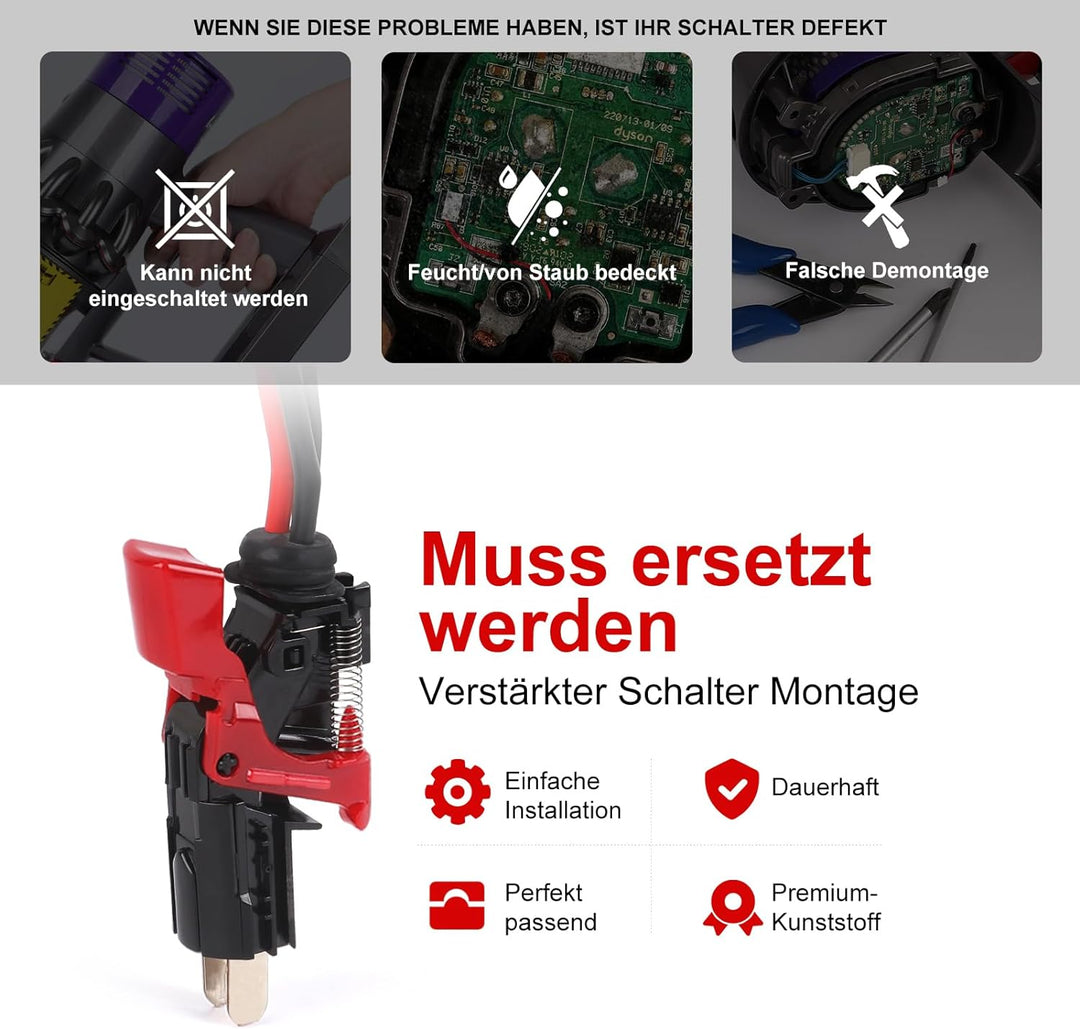 Verstärkter Schalter Montage für Dyson V10, SV12 Staubsauger Ersatzteil - Power Trigger Teile Ersatz