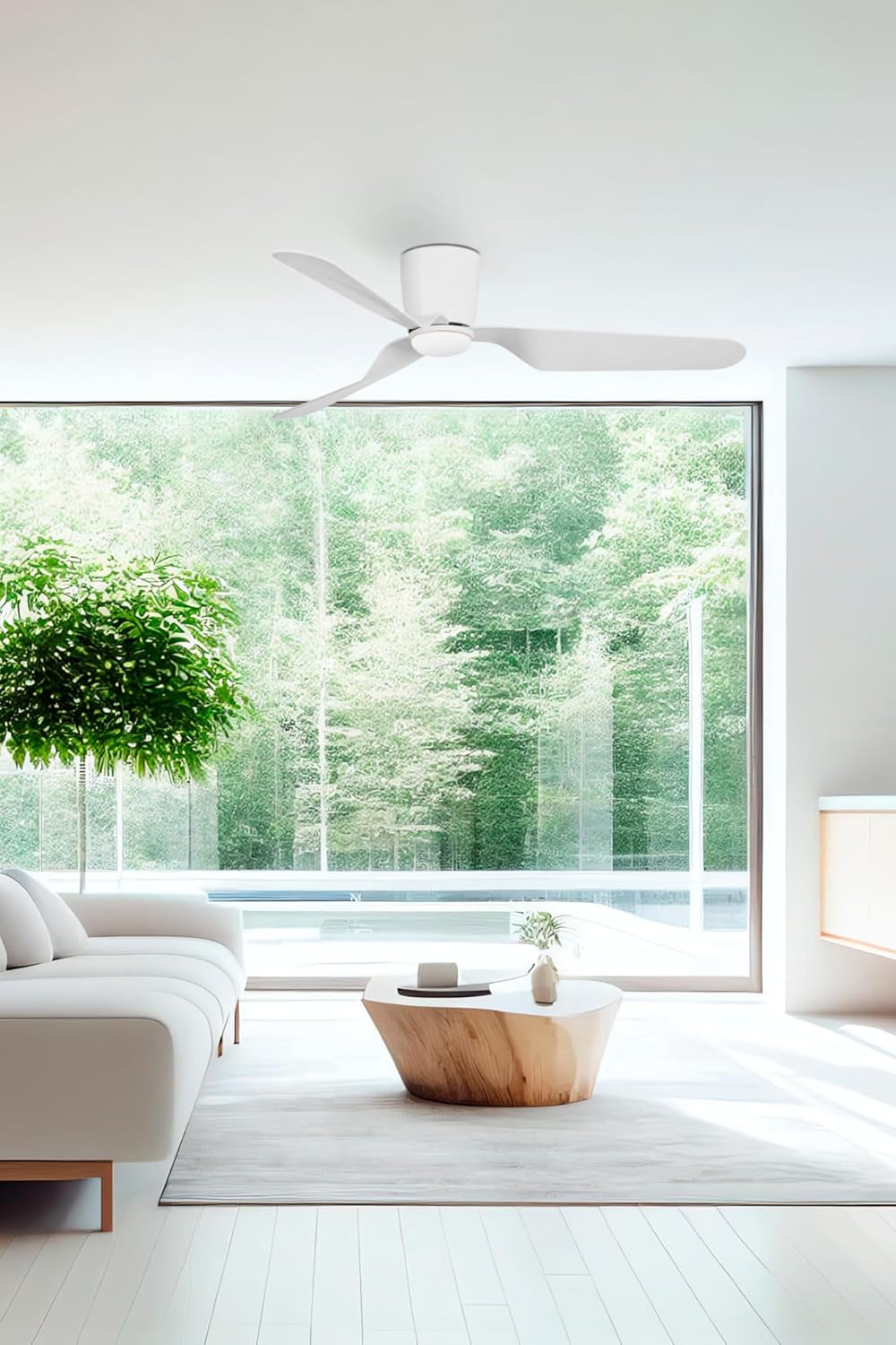 FARO BARCELONA PEMBA LED-Deckenventilator, weiss, mit DC-Motor