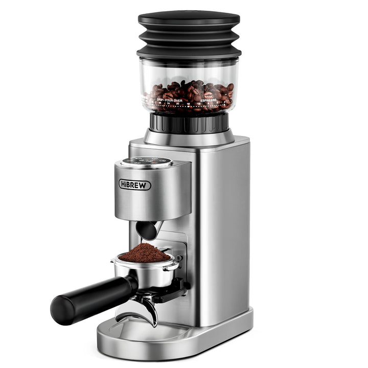 HIBREW G7 Espressomühle mit Kegelsenker, magnetischer Messbecher, Metallgehäuse, 48 Mahlstufen - für