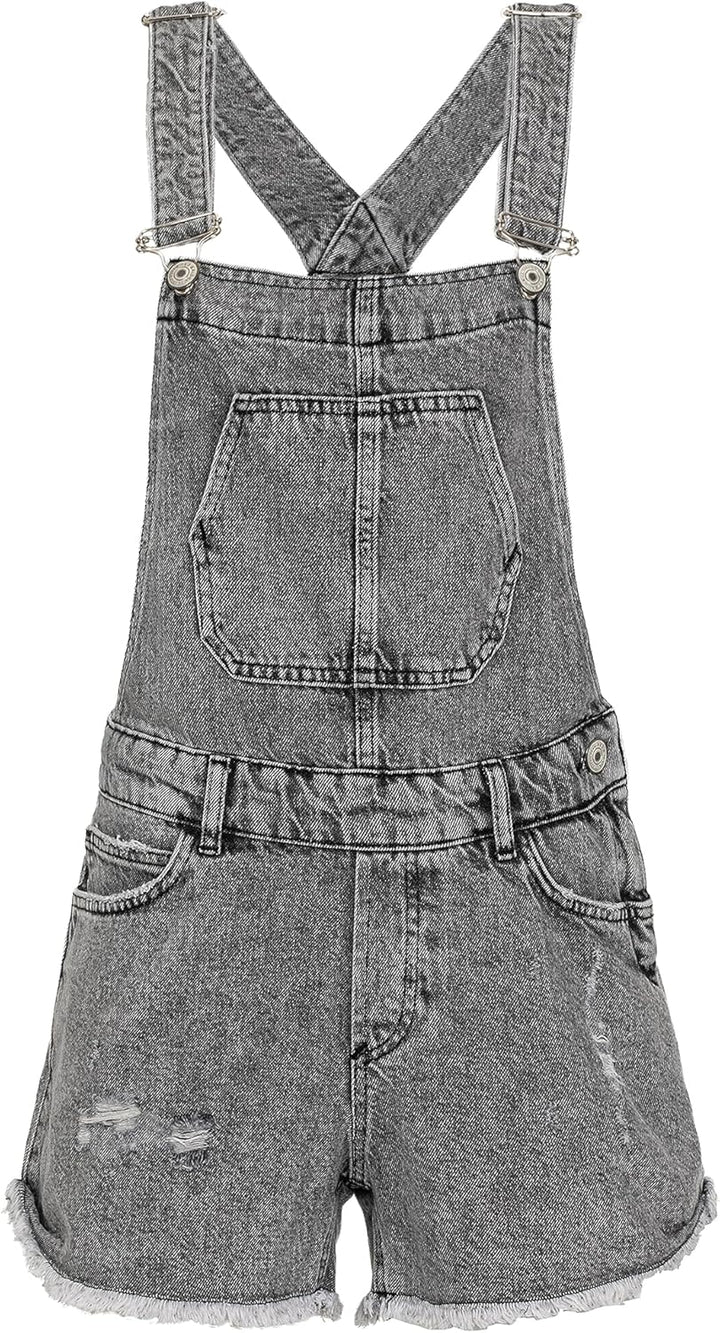 Red Bridge Damen Shorts Kurze Hose Overall Latzhose Jeanshose 31W Grau, 31W Grau