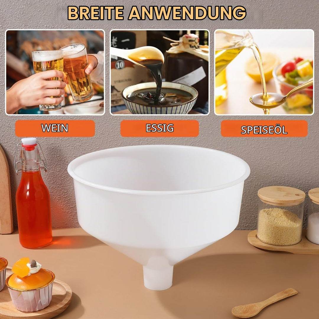 Gatuida Grosser Kunststoff trichter Praktischer Mehrzweck einfülltrichter für Öl Bier und Flüssigkei