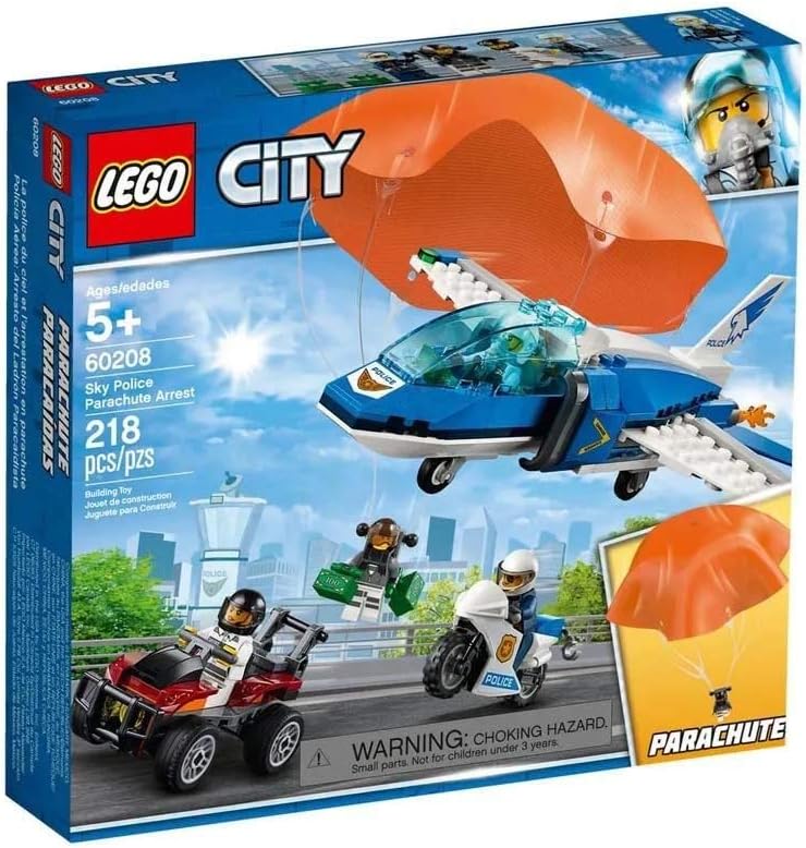 City Lego Sky Police Jet Fallschirm Verhaftung 60208 Bauset, Neu 2019 (218 Teile)