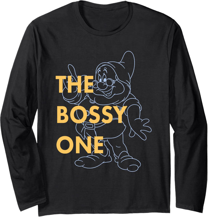 Disney Snow White Dwarf Bossy The Bossy One Outlined C1 Langarmshirt