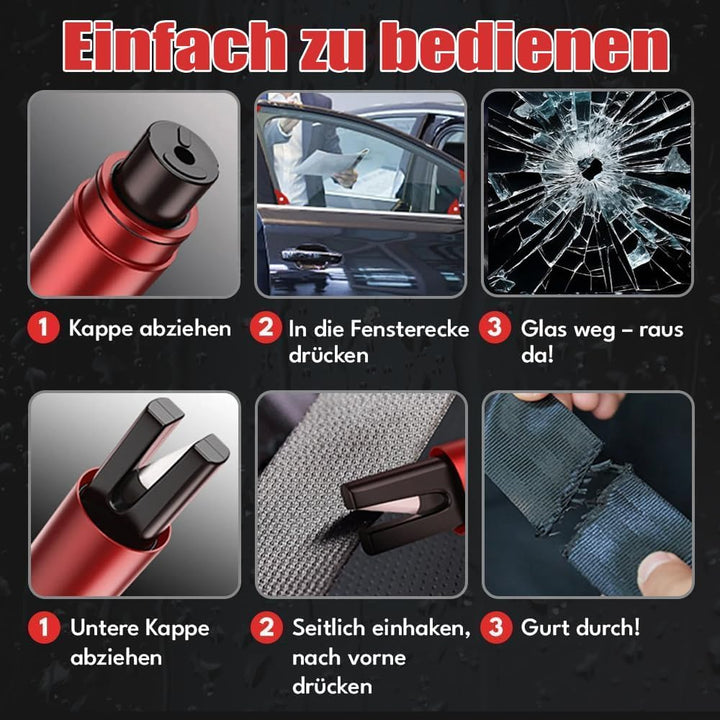 2in1 Gurtschneider Notfallhammer，3 Stück Notfallhammer Auto mit Gurtschneider，Nothilfewerkzeuge brec