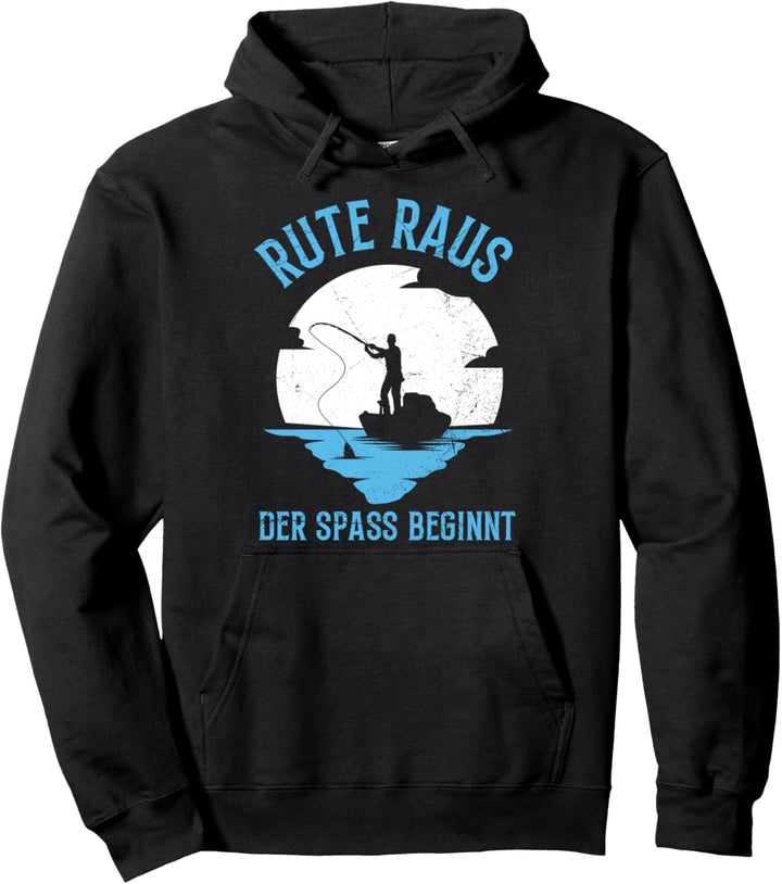 Rute Raus Der Spass Beginnt Angler Angelausflug Angeln Pullover Hoodie