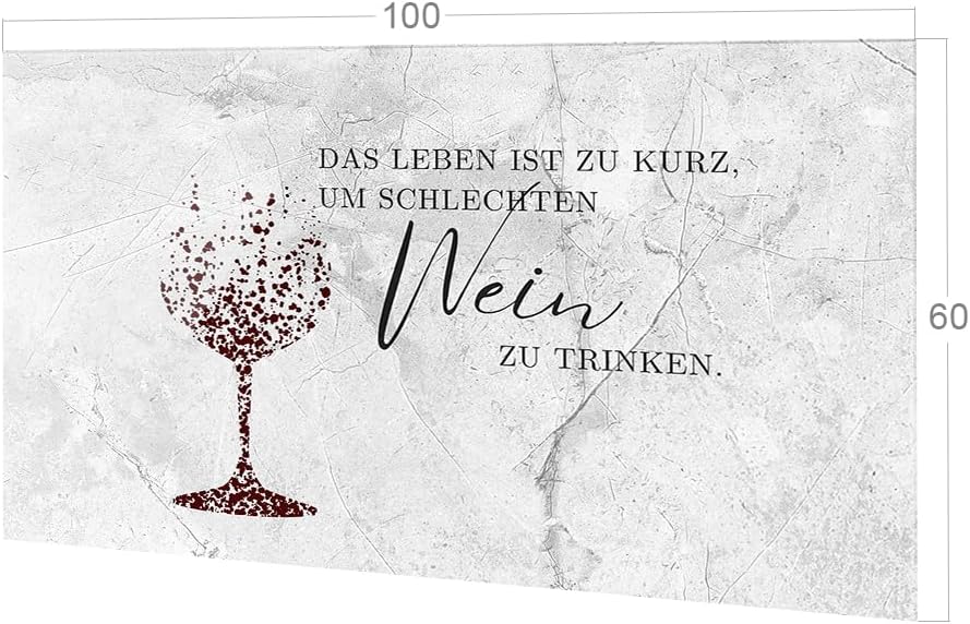 GRAZDesign Spritzschutz Küchenrückwand Glas Küche für Herd & Küchenspüle, Wein mit Spruch grau | Gla