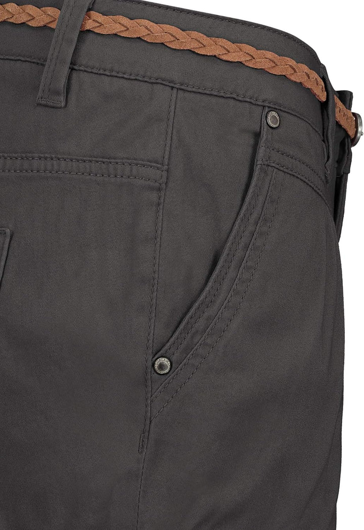 Sublevel Damen Kurze Hose Stretch-Shorts mit Flecht-Gürtel XS Dark-grey, XS Dark-grey