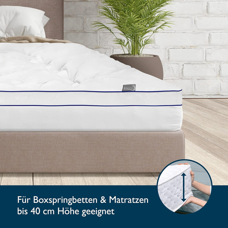 Beautissu BeauNuit MT Base Matratzentopper mit integriertem Spannbezug 100x200 cm Matratzenauflage 3