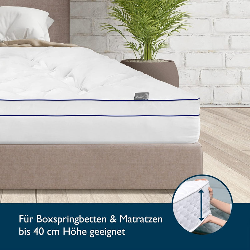 Beautissu BeauNuit MT Base Matratzentopper mit integriertem Spannbezug 90x200 cm Matratzenauflage 3