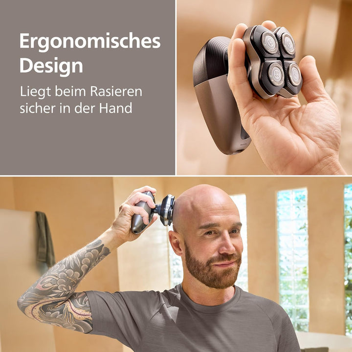PHILIPS Head Shaver Pro Series 9000 – Glatzenrasierer für Männer und Frauen, flexibler 360grad-Scher