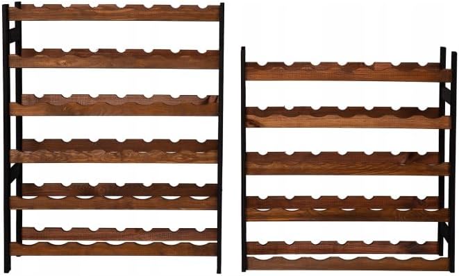 Weinregal Holz 77 Flaschen Schwarz/Braun 72,5x166x25 cm Wine Rack Regal Flaschenregal Weinflaschenre