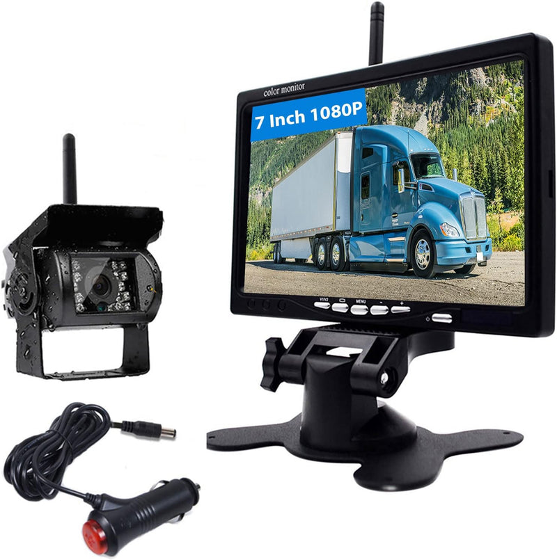 Podofo HD Wireless Rückfahrkamera Kit mit 7 "LCD Auto Monitor wasserdichte Rückfahrkamera + Autolade