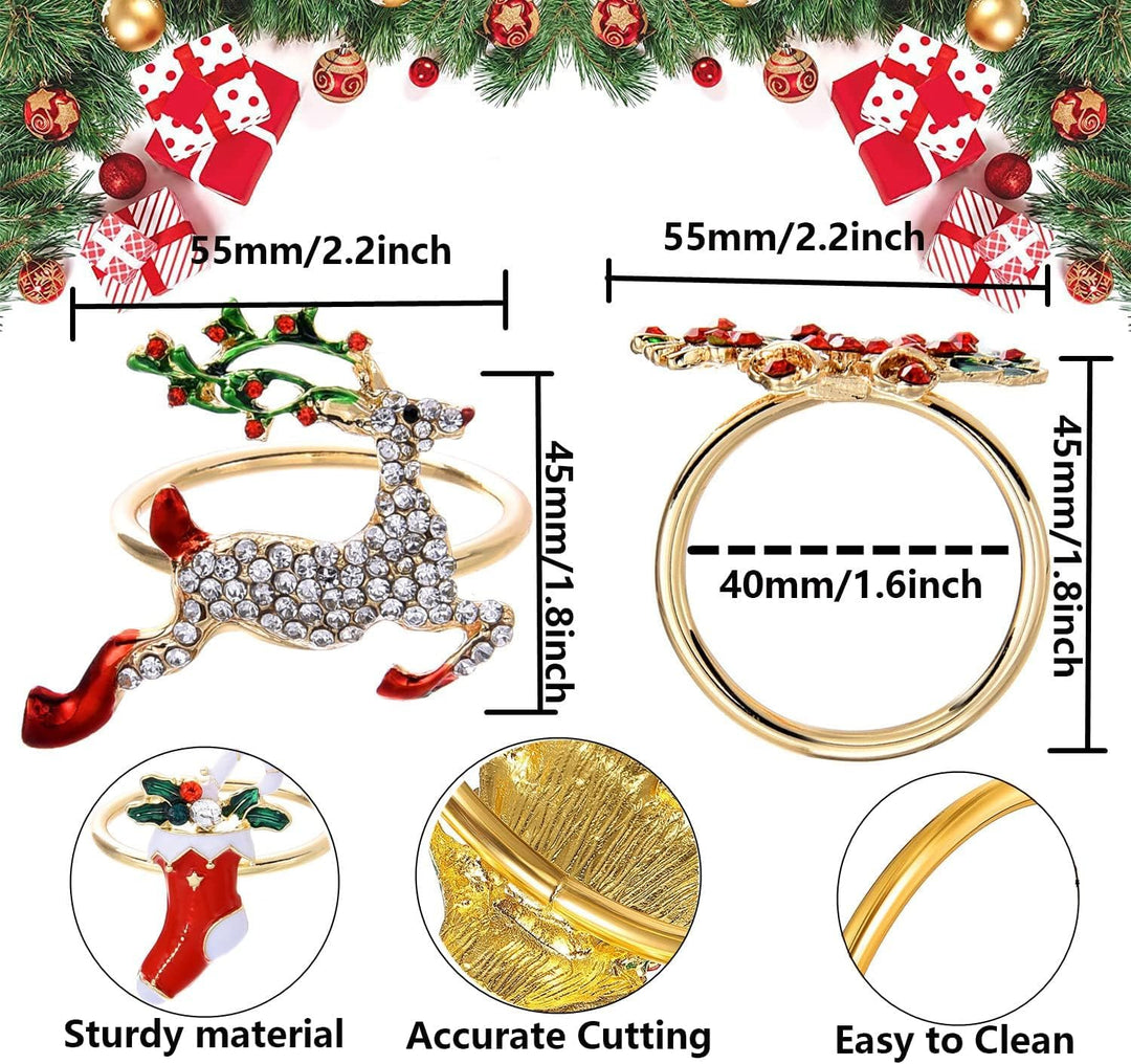 12 Stücke Weihnachten Serviettenringe Weihnachtsbaum Serviettenringe Halter Set für Weihnachten Tisc
