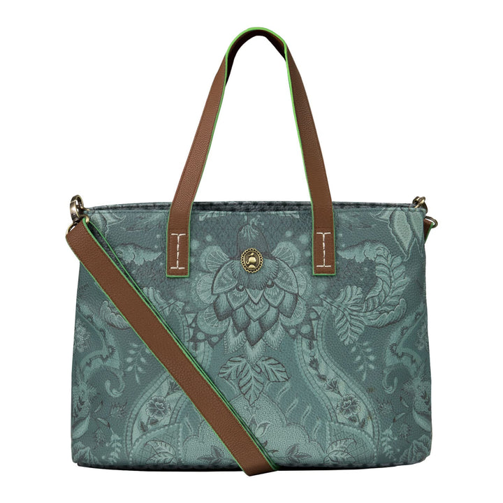 PIP STUDIO Damen Handtasche Damentasche Kunstleder Shopper Small Kyoto Festival Kyoto Festival Green