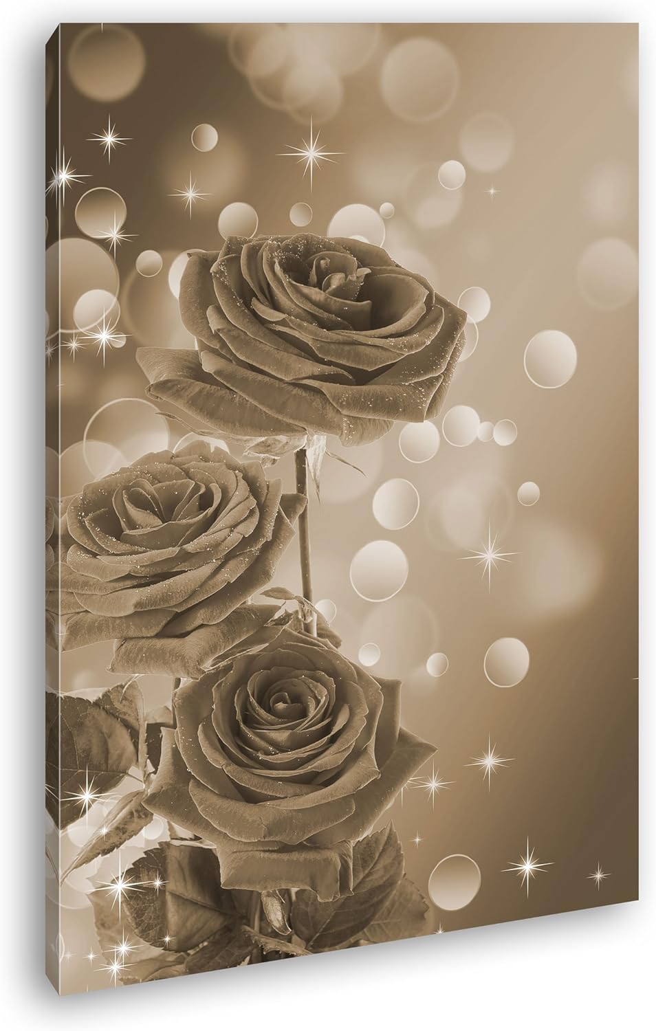 deyoli romantische rote Rosen Format: 80x60 Effekt: Sepia als Leinwand, Motiv fertig gerahmt auf Ech