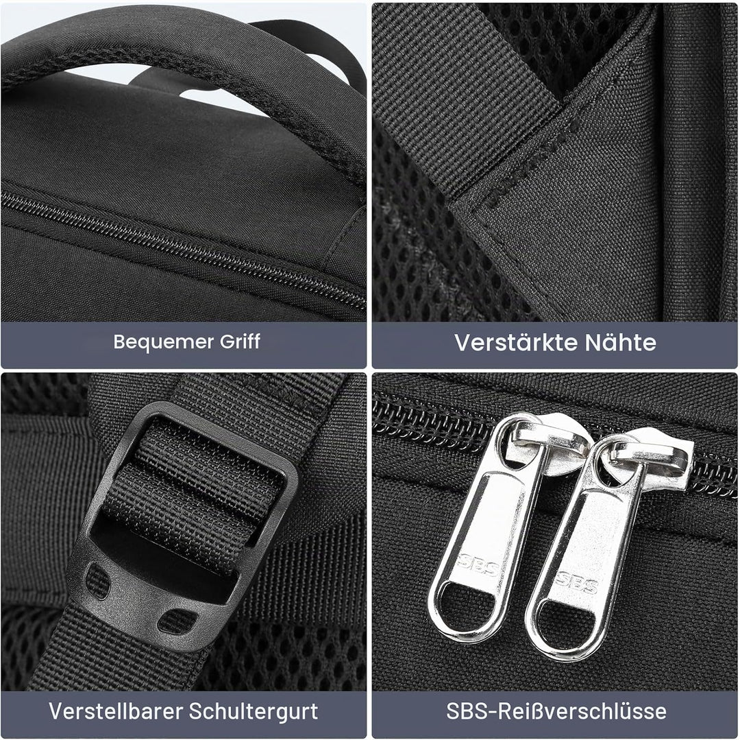 HOMIEE Laptop Rucksack Herren 17 zoll Laptoptasche Schwarz Tagesrucksack Arbeitsrucksack Business Ar