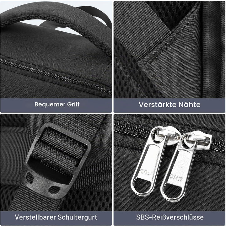 HOMIEE Laptop Rucksack Herren 17 zoll Laptoptasche Schwarz Tagesrucksack Arbeitsrucksack Business Ar