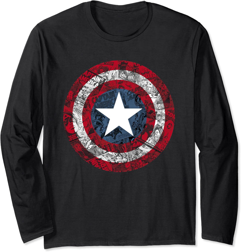 Marvel Captain America Avengers Shield Comic C1 Langarmshirt