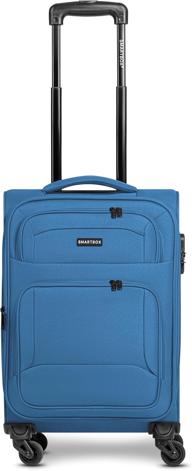 SMARTBOX Weichgepäck Kabinen-Koffer für Damen & Herren | Kleiner Cabin-Trolley 36 x 23 x 57 cm | 4 R