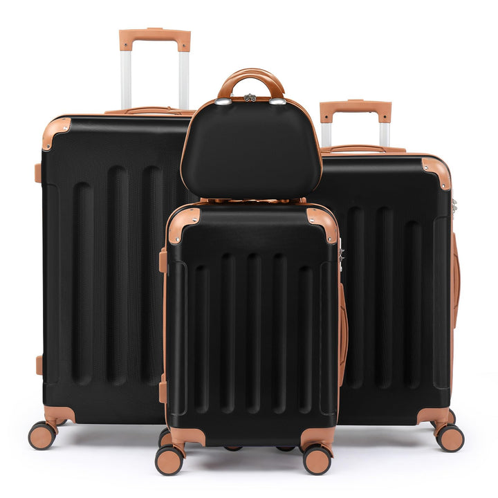 LEADZM Kofferset 4 teilig Hartschale, Koffer Set aus ABS, Reisekoffer mit Rollen Gross, Hartschalenk