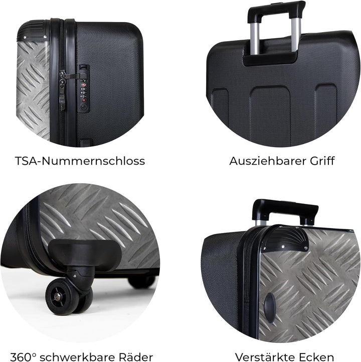 NoBoringSuitcases.com® Koffer XL Gross 77x51.5x28 cm Hartschale Reisekoffer 4 Rollen Leicht Koffer T