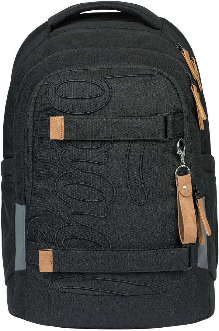 Baagl Schulrucksack Set Jungen Mädchen Teenager 3 Teilig, Skateboard Rucksack Skate MAX, Schultasche