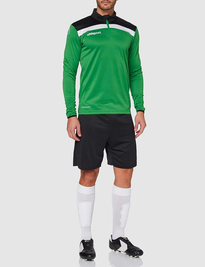 uhlsport Herren Offense 23 1/4 Zip Top Sweatshirt L Grün/Schwarz/Weiss, L Grün/Schwarz/Weiss