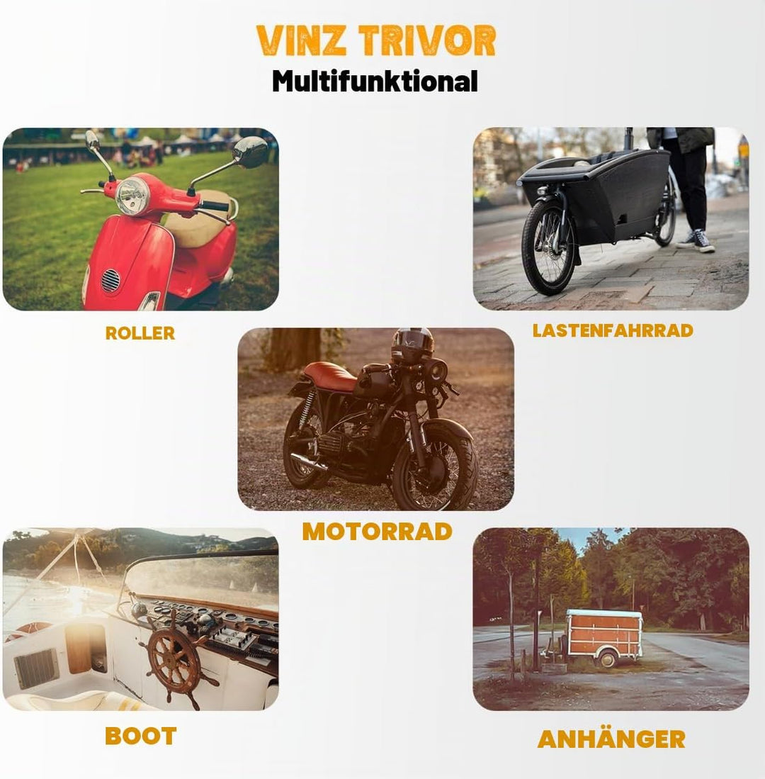 VINZ Trivor Kettenschloss ø10,5mm | ART 4 Zertifikat | Motorradschloss Kette Mopedschloss | sicheres