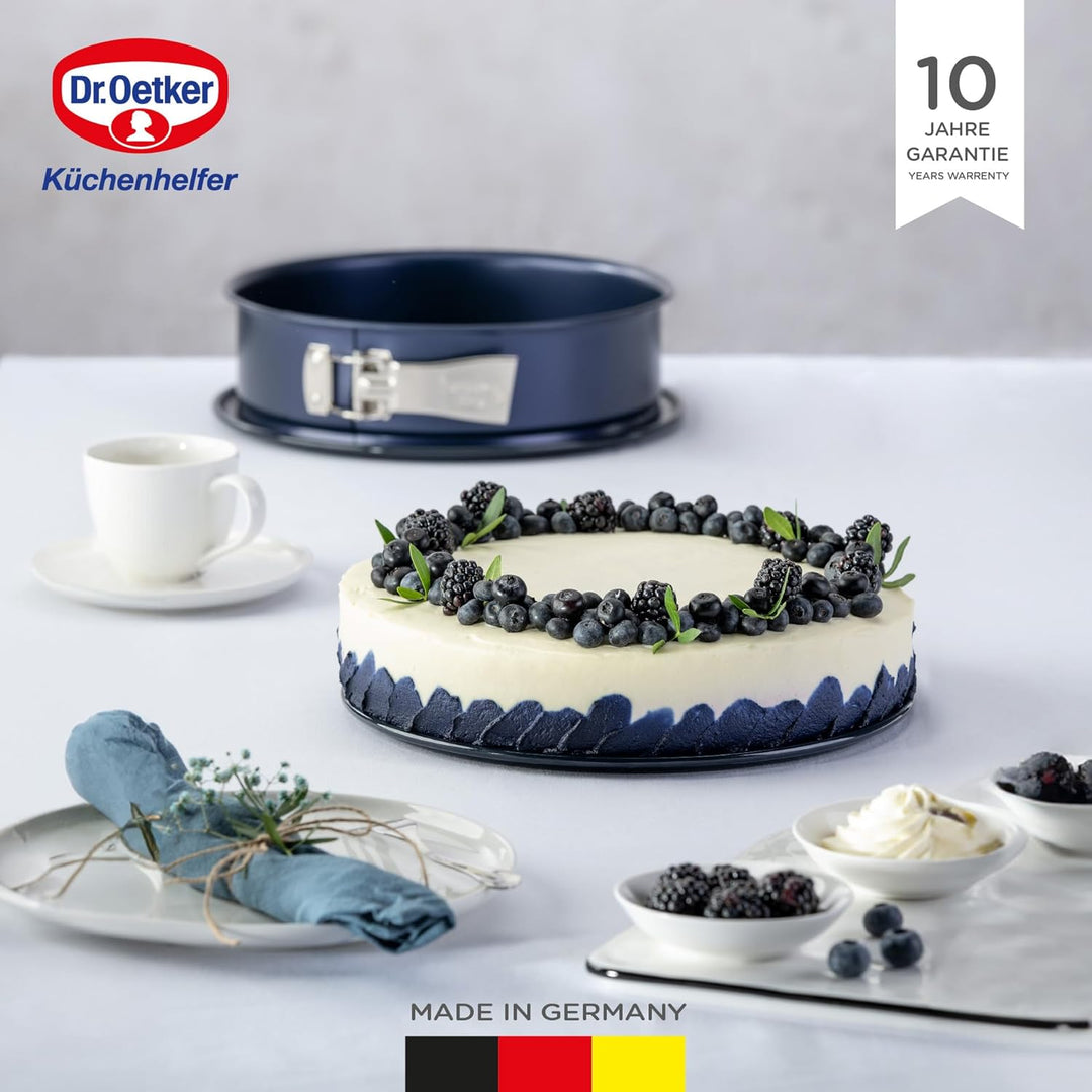 Dr. Oetker Springform Ø 26 cm Back-Liebe Emaille – Runde Backform mit Schnitt- & kratzfestem Emaille