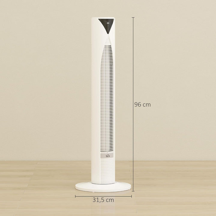 HOMCOM Turmventilator mit Fernbedienung 70° oszillierender 96 cm Standventilator mit LED Anzeige 4 M