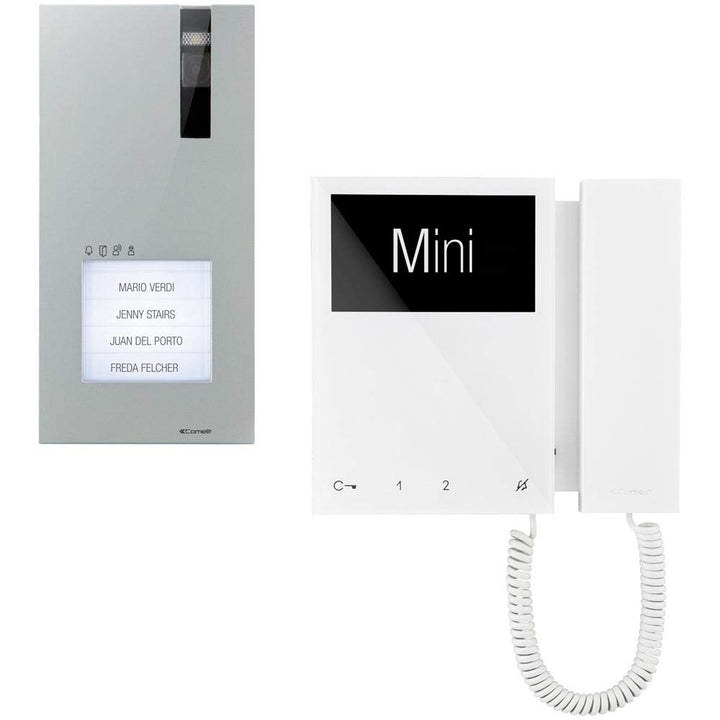 Comelit 8461M Videogegensprechanlage für Einfamilienhaus, Aussensprechstelle Quadra, Mini-Monitor, S