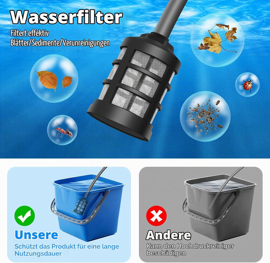 MYPIN Tragbarer kabelloser Hochdruckreiniger, 600 PSI 21V 2X wiederaufladbare Batterien Druckreinige