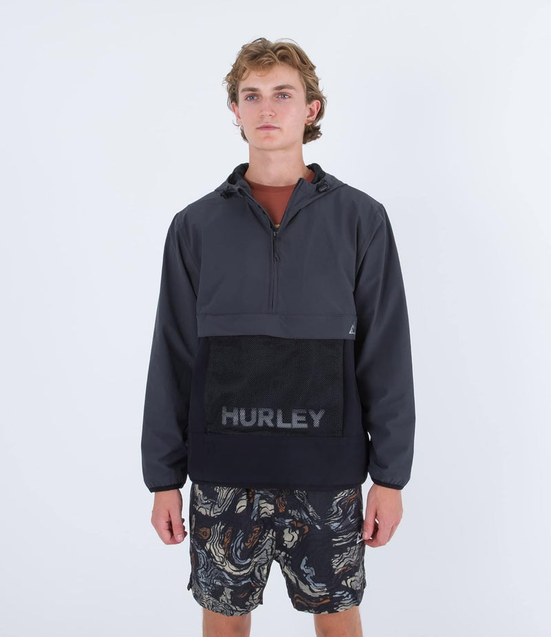 Hurley Herren Phantom+ Packable Anorak Jacke, Grau (Dk Stone Grey)