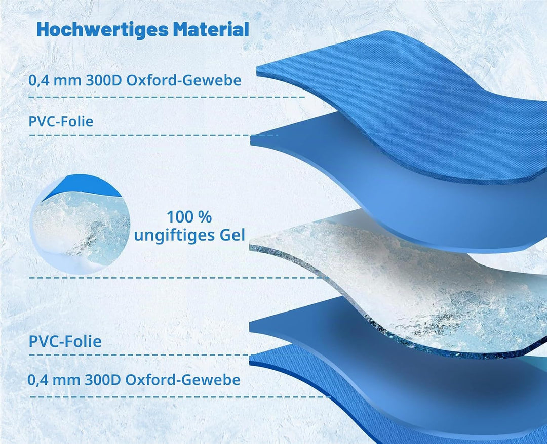 pecute Kühlmatte mit Kissen Hunde Katzen (65 * 50cm), Kuhlmatte für Hund und Katze mit Ungiftiges Ge